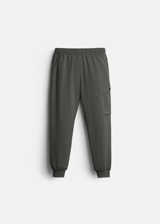 Quần Dài Thun  Bo Ống Vải Xốp Scuba CloudTouch™ Dày Dặn Mịn Màng Non Branded 053 Màu Xanh Lá Đậm Dáng Vừa Vặn F3