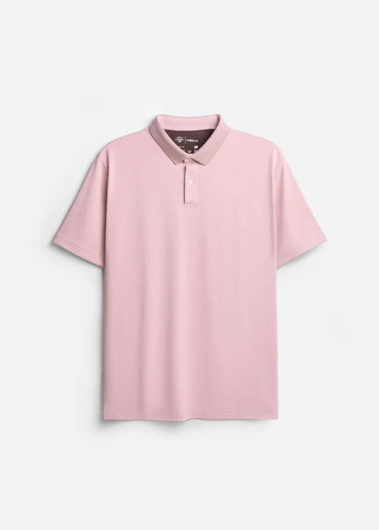 Áo Polo Vải Cá Sấu Phối Màu ColorLock™ Mặc Thoáng Mát Giữ Màu Tốt Non Branded 056 Màu Hồng Dáng Ôm Vừa F2