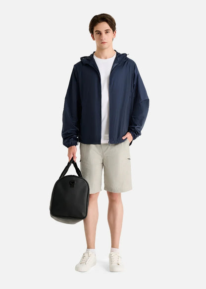 Áo Khoác Parka RainShield™ Trượt Nước Siêu Nhẹ Gấp Gọn 2 Kiểu Non Branded 046 Màu Xanh Dương Đậm Dáng Rộng Rãi F4