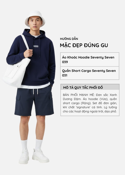 Áo Khoác Hoodie EasyCare™ Bền Nhanh khô Seventy Seven 039 Màu Xanh Dương Đậm Dáng Ôm Vừa F2