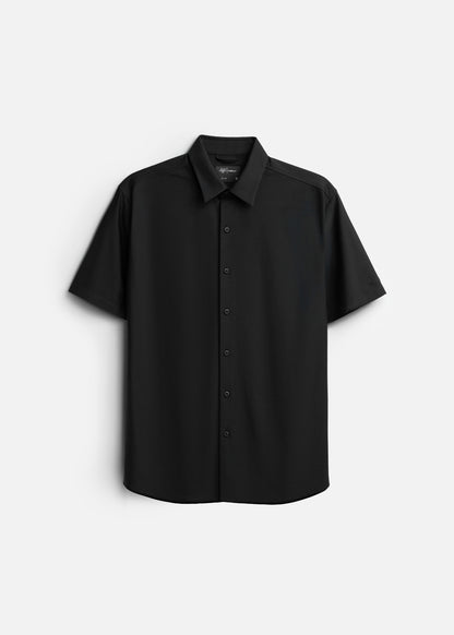 Sơ Mi Tay Ngắn AirDry™ Nhẹ Co Giãn Thoát Nhiệt Tốt Seventy Seven 054 Màu Đen Dáng Vừa Vặn F3