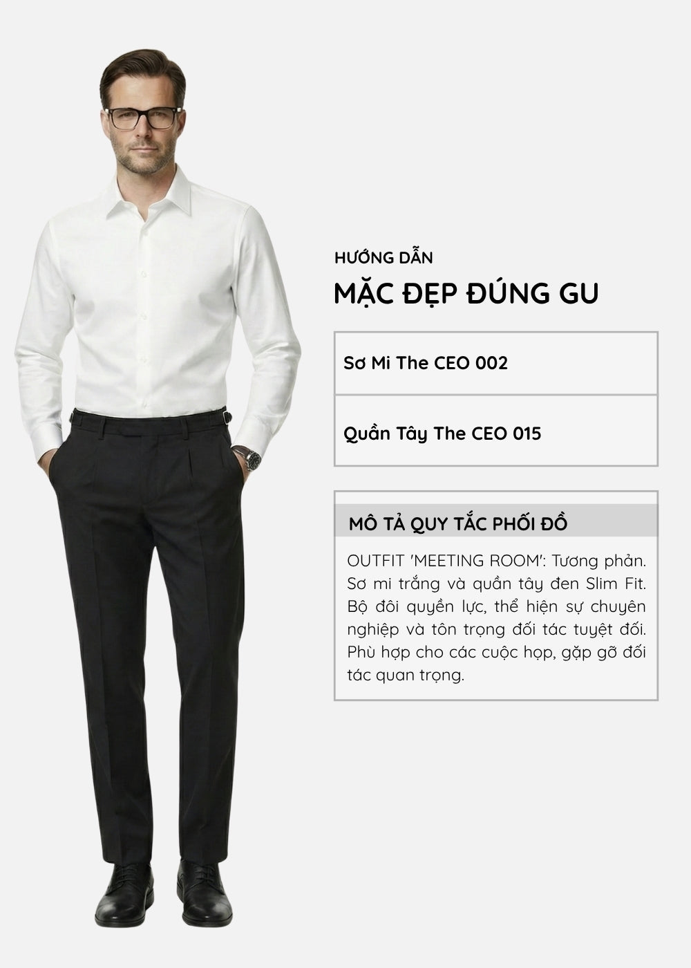 Áo Sơ Mi Tay Dài Vải Ngải Cứu StayFresh™ Chạm Mát Lạnh, Ngăn Mùi Hôi The CEO 002 Màu Trắng Dáng Ôm Vừa F2