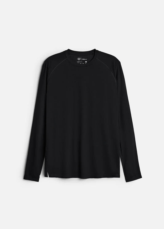 Áo Thun Tay Dài Mặc Nhà Chạm Da Êm Ái CloudTouch™ Cổ Tay Khoét Lỗ Xỏ Ngón The Homebody 001 Màu Đen Dáng Vừa Vặn F3