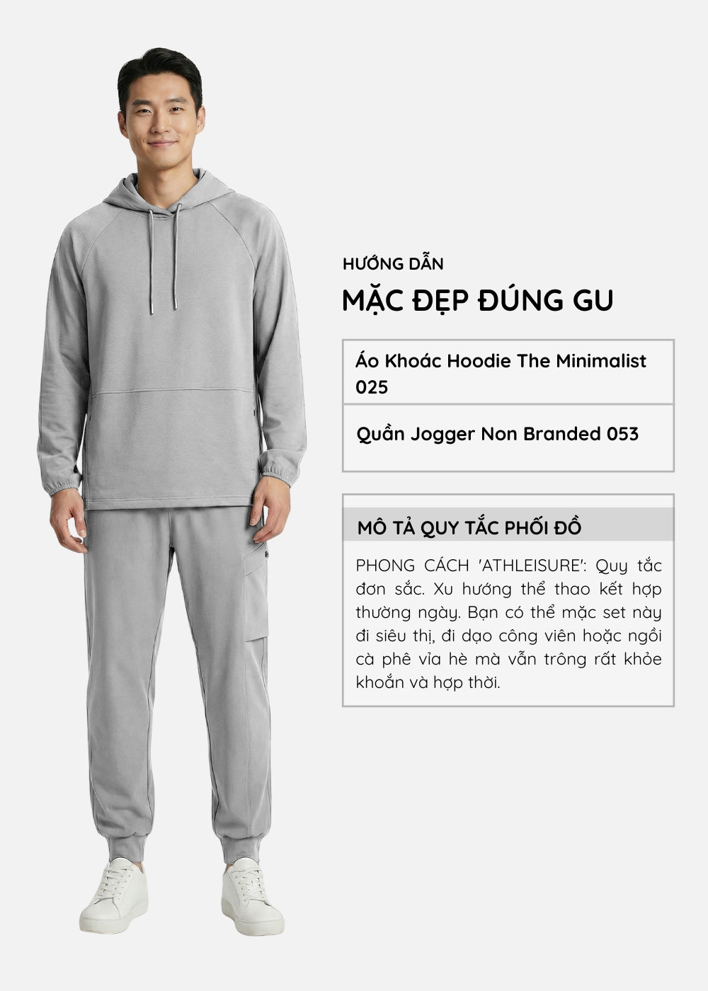 Áo Khoác Hoodie Vải Scuba CloudTouch™ Xốp Nhẹ Chạm Êm Da The Minimalist 025 Màu Xám Nhạt Dáng Vừa Vặn F3