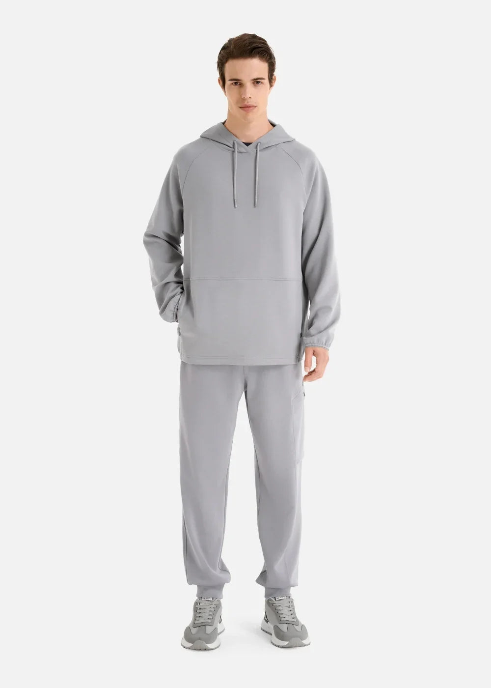 Áo Khoác Hoodie Vải Scuba CloudTouch™ Xốp Nhẹ Chạm Êm Da The Minimalist 025 Màu Xám Nhạt Dáng Vừa Vặn F3