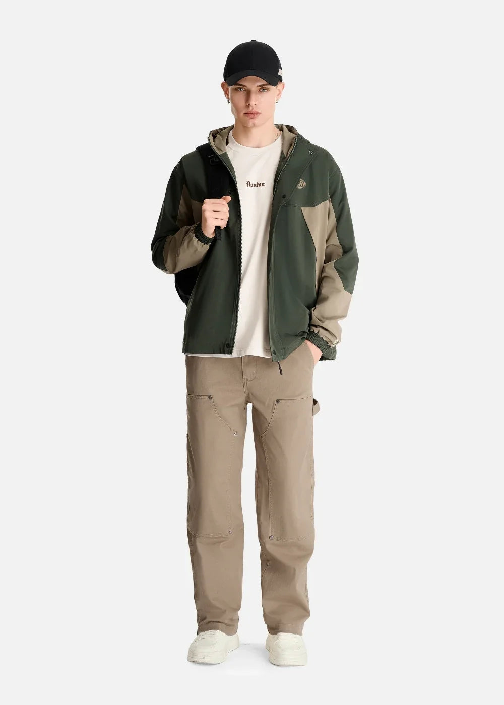 Áo Khoác Parka Phối Màu EasyCare™ Lai Áo Tùy Chỉnh Mặc Được 2 Kiểu The No Style 052 Màu Xanh Lá Đậm Dáng Vừa Vặn F3