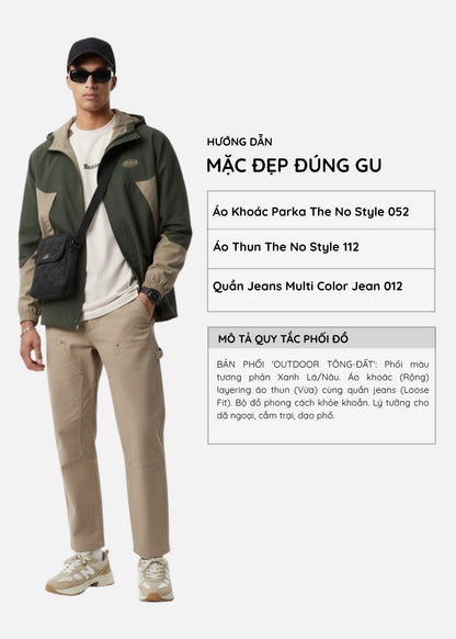 Áo Khoác Parka Phối Màu EasyCare™ Lai Áo Tùy Chỉnh Mặc Được 2 Kiểu The No Style 052 Màu Xanh Lá Đậm Dáng Vừa Vặn F3