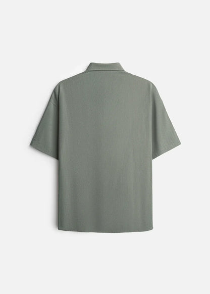 Áo Sơ Mi Tay Ngắn Mát Như Vải Đũi AirDry™ Thoát Mồ Hôi Nhanh The No Style 117 Màu Xanh Lá Đậm Dáng Rộng Rãi F4