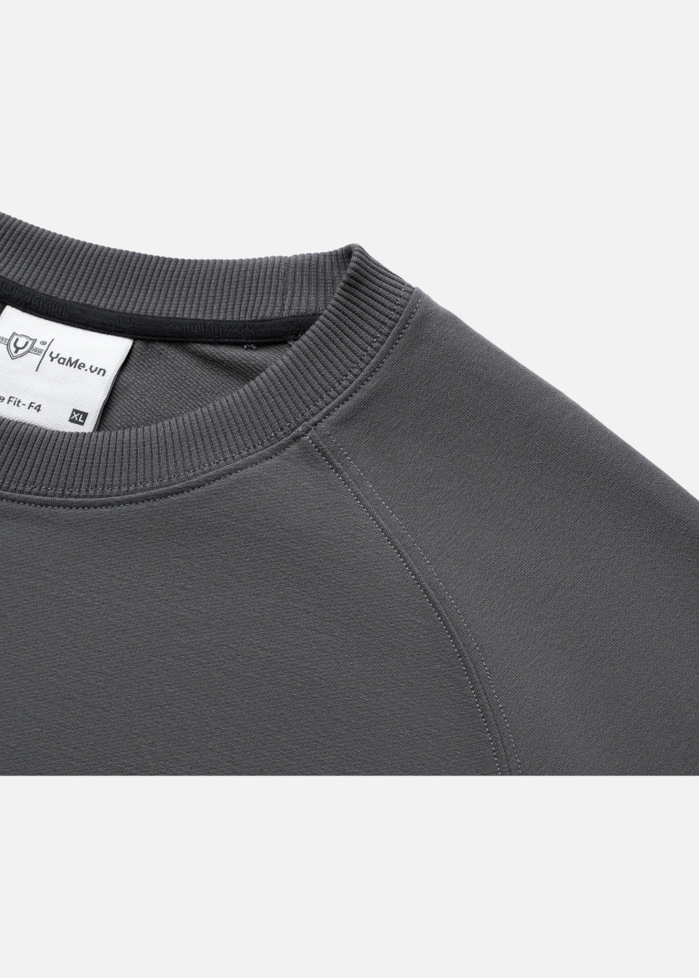 Áo Thun Dáng Vuông Vai Raglan CloudTouch™ Vải Êm Ái In Chữ In Nổi The No Style 204 Màu Xám Đậm Dáng Rộng Rãi F4