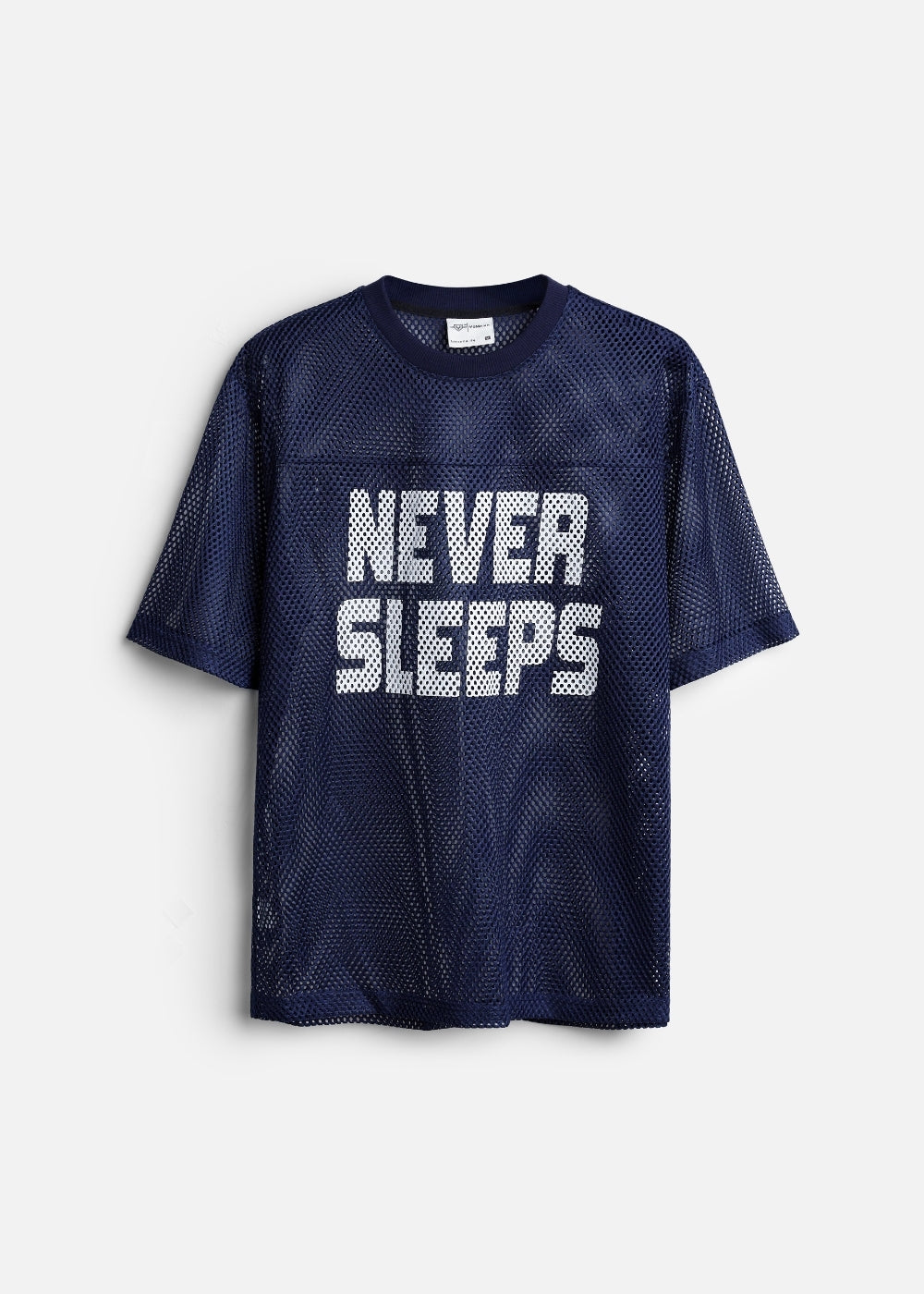 Áo Thun Vải Dệt Lưới AirDry™ Thoát Nhiệt Nhanh "NEVER SLEEPS" The No Style 207 Màu Xanh Dương Đậm Dáng Rộng Rãi F4