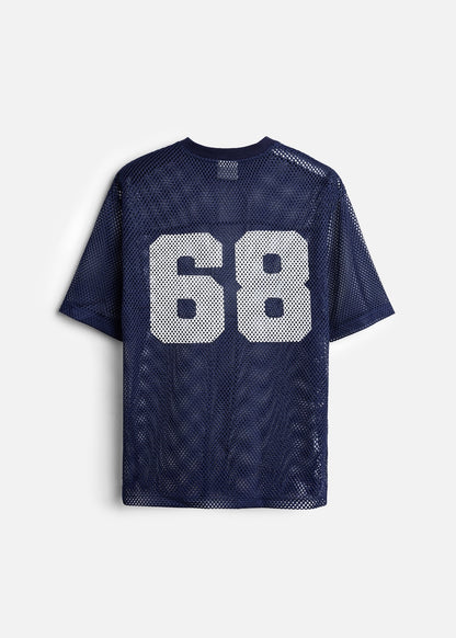 Áo Thun Vải Dệt Lưới AirDry™ Thoát Nhiệt Nhanh "NEVER SLEEPS" The No Style 207 Màu Xanh Dương Đậm Dáng Rộng Rãi F4