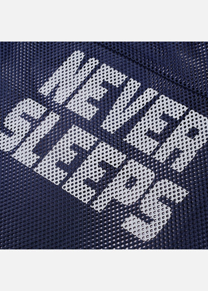 Áo Thun Vải Dệt Lưới AirDry™ Thoát Nhiệt Nhanh "NEVER SLEEPS" The No Style 207 Màu Xanh Dương Đậm Dáng Rộng Rãi F4