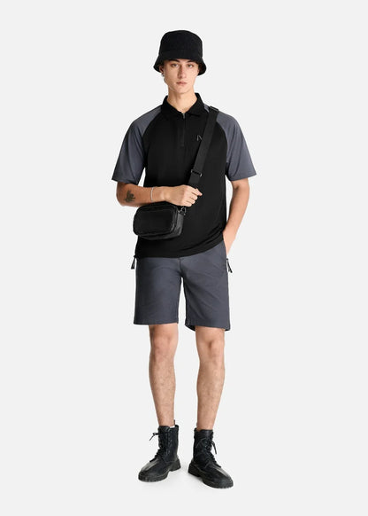 Áo Polo ColorLock™ Giữ Màu Tốt, Mặc Thoáng Vai Raglan Dễ Cử Động The No Style 225 Màu Đen Xám Dáng Vừa Vặn F3