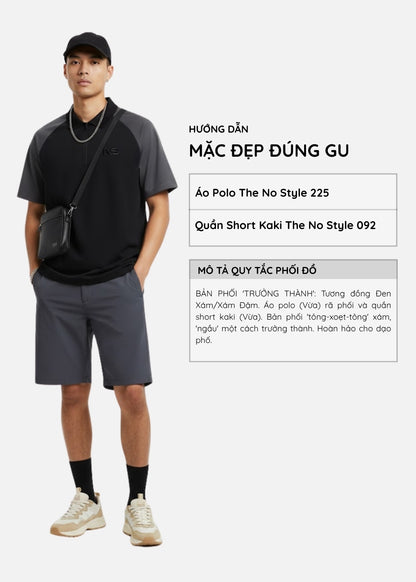 Áo Polo ColorLock™ Giữ Màu Tốt, Mặc Thoáng Vai Raglan Dễ Cử Động The No Style 225 Màu Đen Xám Dáng Vừa Vặn F3