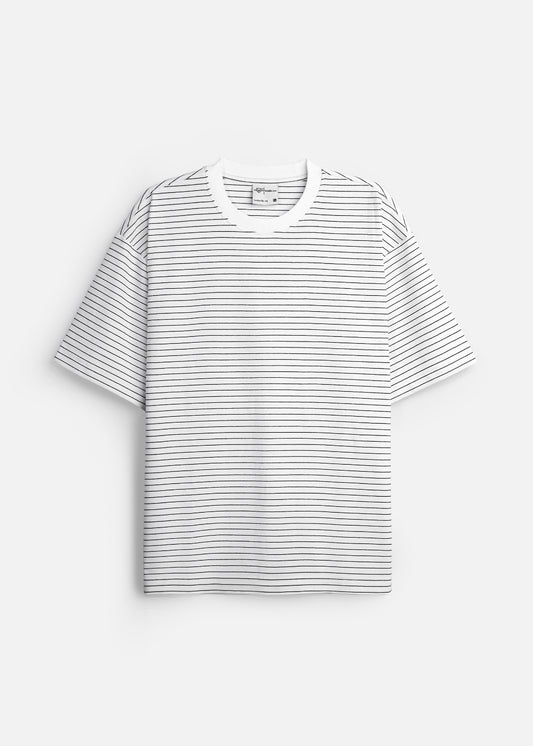 Áo Thun Sọc Phom Boxy Hack Dáng FlexFit™ Vải Co Giãn Thoáng Mát The No Style 241 Màu Trắng Đen Dáng Rộng Rãi F4