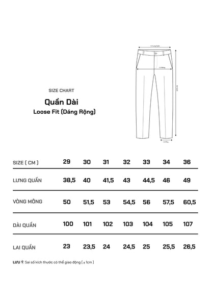 Quần Tây Ống Rộng Tôn Dáng Vải EasyCare™ Bền Màu Không Lo Nhăn The No Style 244 Màu Đen 99 Dáng Rộng Rãi F4