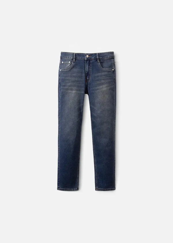 Quần Jean Wash Nhẹ FlexFit™ Co Giãn Đa Chiều Vận Động Thoải Mái The Original 028 Màu Xanh Dương Tối Dáng Ôm Vừa F2
