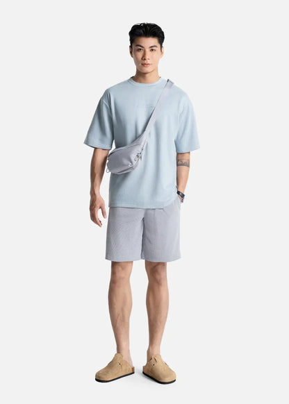 Áo Thun Mịn Như Nhung CloudTouch™ Mặc Siêu Êm The Weekend 002 Màu Xanh Dương Nhạt Dáng Rộng Rãi F4