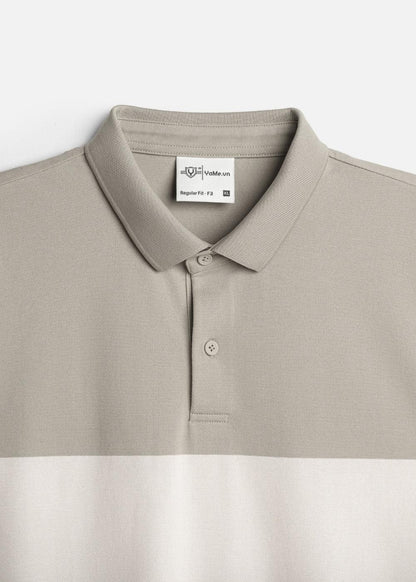 Áo Polo Vải Cá Sấu Phối Mảng Màu AirDry™ Mặc Nhẹ Thoát Mồ Hôi Tốt The Weekend 003 Màu Nâu Xanh Lá Dáng Vừa Vặn F3