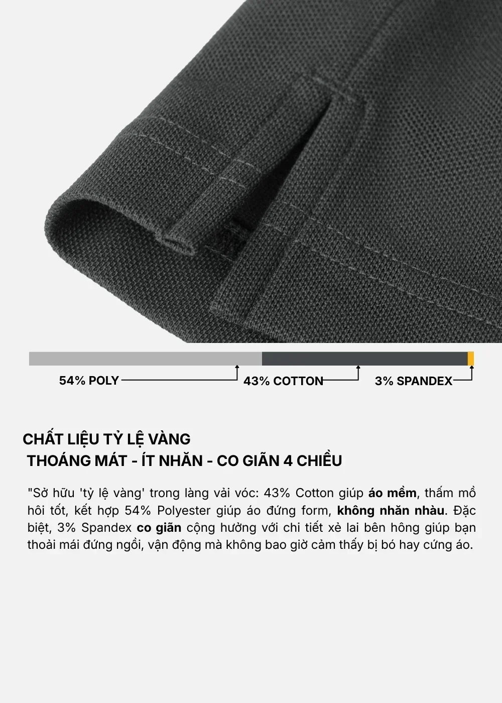 Áo Polo Vải Cá Sấu Phối Mảng Màu AirDry™ Mặc Nhẹ Thoát Mồ Hôi Tốt The Weekend 003 Màu Nâu Xanh Lá Dáng Vừa Vặn F3