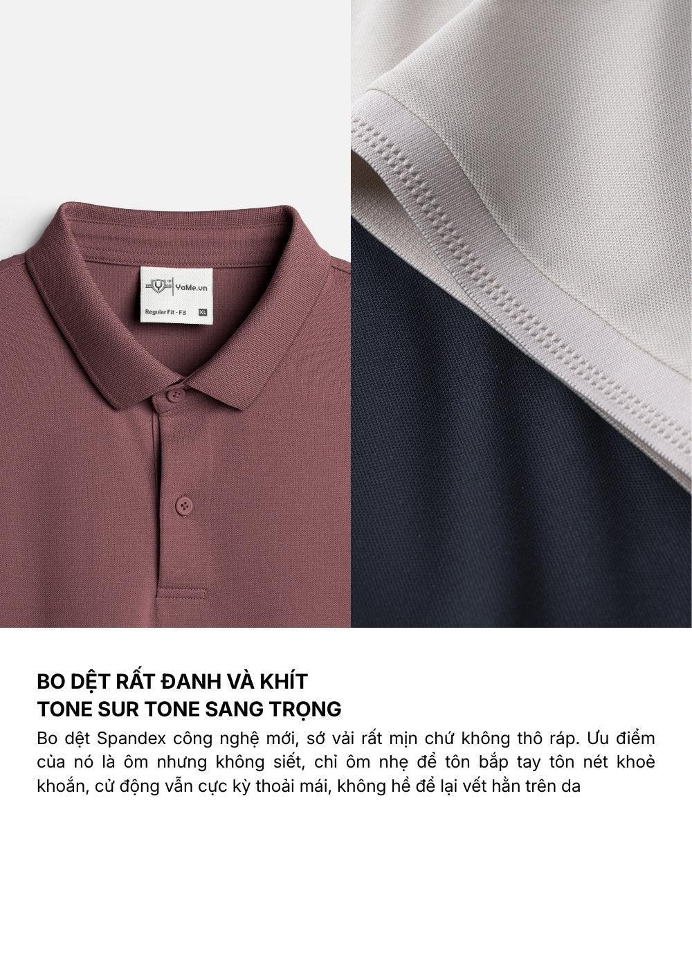 Áo Polo Vải Cá Sấu Phối Mảng Màu AirDry™ Mặc Nhẹ Thoát Mồ Hôi Tốt The Weekend 003 Màu Nâu Xanh Lá Dáng Vừa Vặn F3