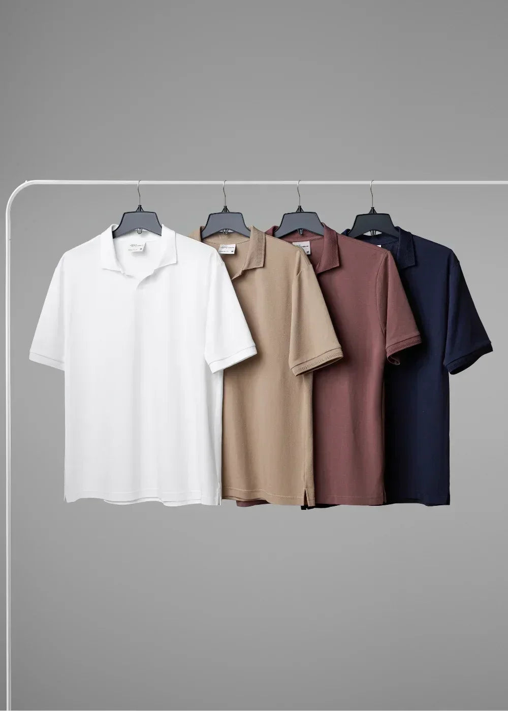 Áo Polo Cổ V Không Gò Bó FlexFit™ Co Giãn Êm Ái The Weekend 007 Màu Trắng Dáng Vừa Vặn F3