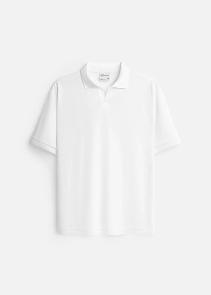 Áo Polo Cổ V Không Gò Bó FlexFit™ Co Giãn Êm Ái The Weekend 007 Màu Trắng Dáng Vừa Vặn F3