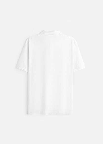 Áo Polo Cổ Khóa Kéo ColorLock™ Vải Cá Sấu Thoáng Mát Khóa Màu Sâu The Weekend 008 Màu Trắng Xanh Dương Dáng Vừa Vặn F3