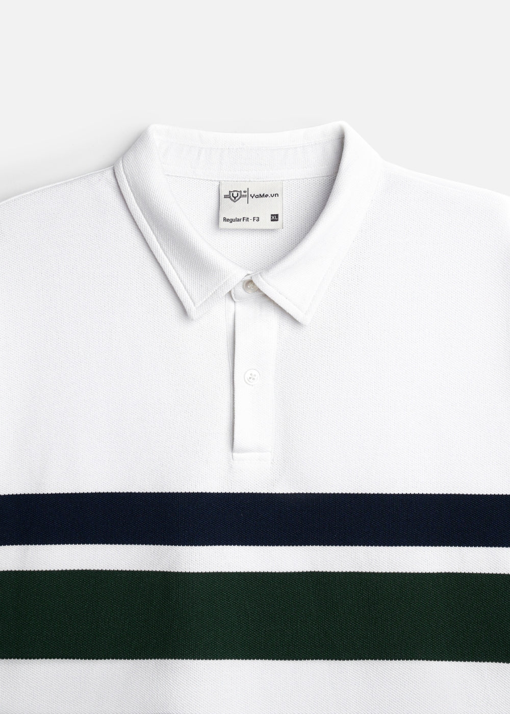Áo Polo Cổ Khóa Kéo ColorLock™ Vải Cá Sấu Thoáng Mát Khóa Màu Sâu The Weekend 008 Màu Trắng Xanh Dương Dáng Vừa Vặn F3