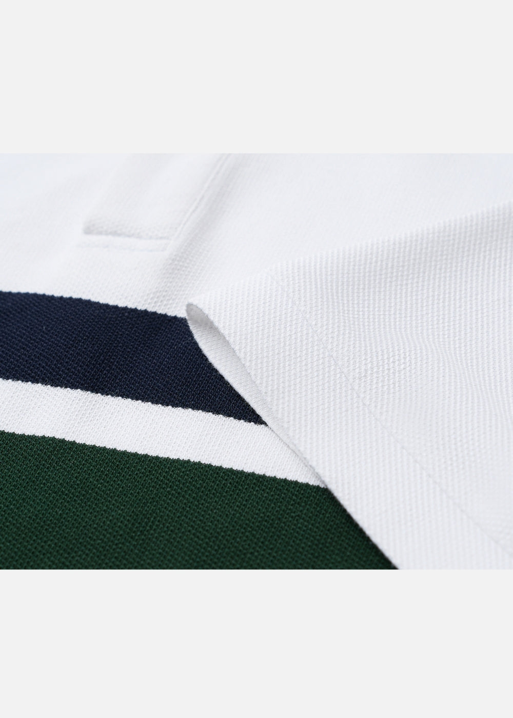 Áo Polo Cổ Khóa Kéo ColorLock™ Vải Cá Sấu Thoáng Mát Khóa Màu Sâu The Weekend 008 Màu Trắng Xanh Dương Dáng Vừa Vặn F3