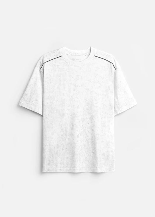 Áo Thun Phối Màu Loang Lạ Mắt CloudTouch™ Chạm Lên Da Mềm Mại The Weekend 027 Màu Trắng Dáng Rộng Rãi F4