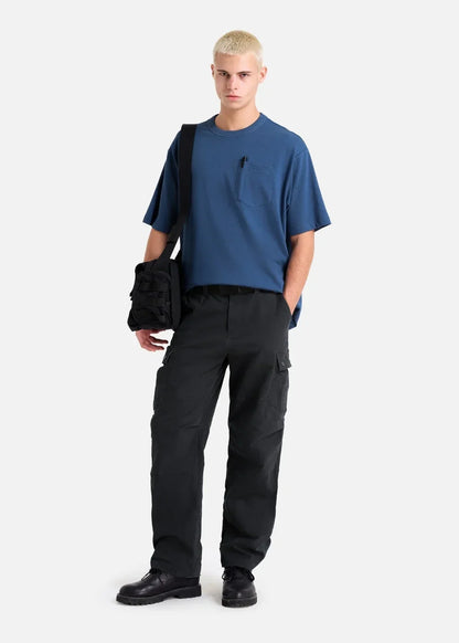 Áo Thun ColorLock™ Cotton Mềm Mát Giữ Màu Có Ngăn Cắm Bút Tiện Lợi The Worker 003 Màu Xanh Dương Dáng Rộng Rãi F4