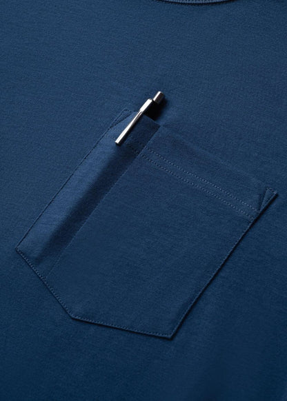 Áo Thun ColorLock™ Cotton Mềm Mát Giữ Màu Có Ngăn Cắm Bút Tiện Lợi The Worker 003 Màu Xanh Dương Dáng Rộng Rãi F4