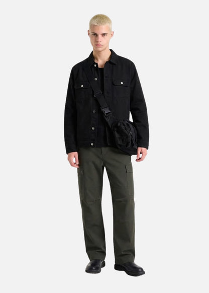 Áo Khoác Kaki DurableTex™ Vải Cotton Dày Dặn Chắn Gió Cản Bụi The Worker 011 Màu Đen Dáng Vừa Vặn F3