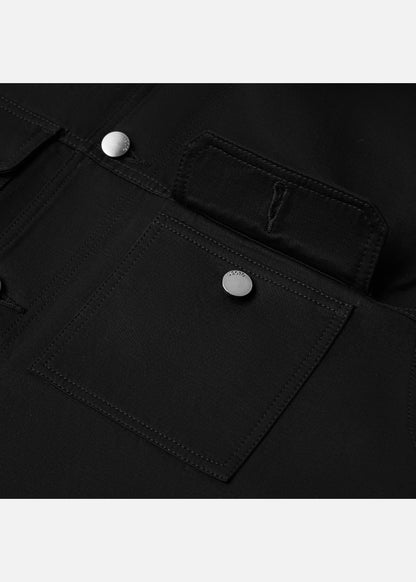 Áo Khoác Kaki DurableTex™ Vải Cotton Dày Dặn Chắn Gió Cản Bụi The Worker 011 Màu Đen Dáng Vừa Vặn F3