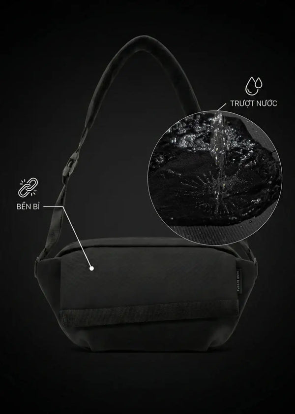 Túi Đeo Ngực Sling Bag Cao Cấp Trượt Nước First Class 003 Đen