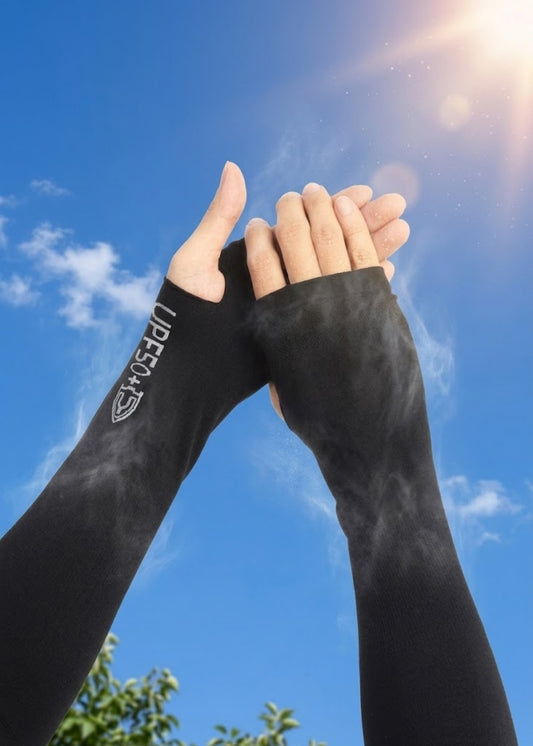 Găng Tay Dài Chống Nắng UPF 50+ #Y2010 052 Đen