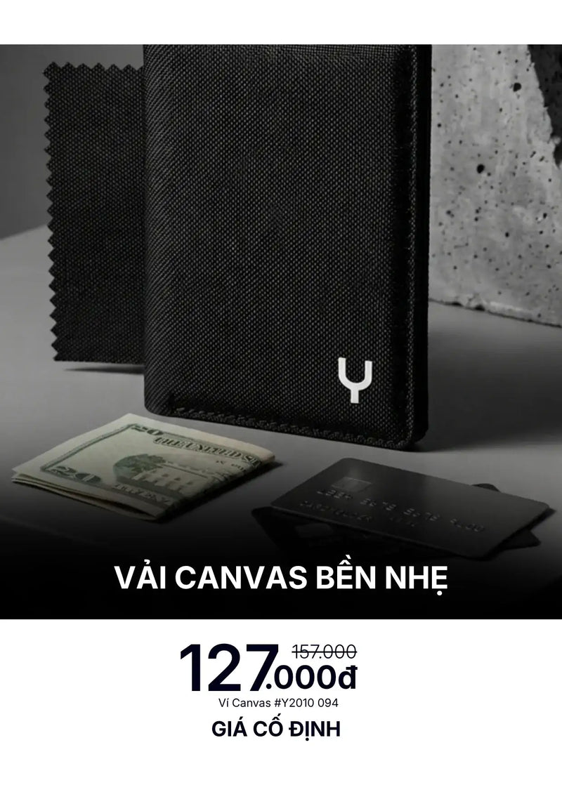 Ví Đứng Canvas Bền Nhẹ #Y2010 094 Đen