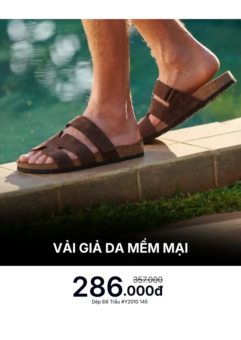 Dép Đế Trấu Multi-strap Slides Vải Giả Da Mềm #Y2010 145 Nâu