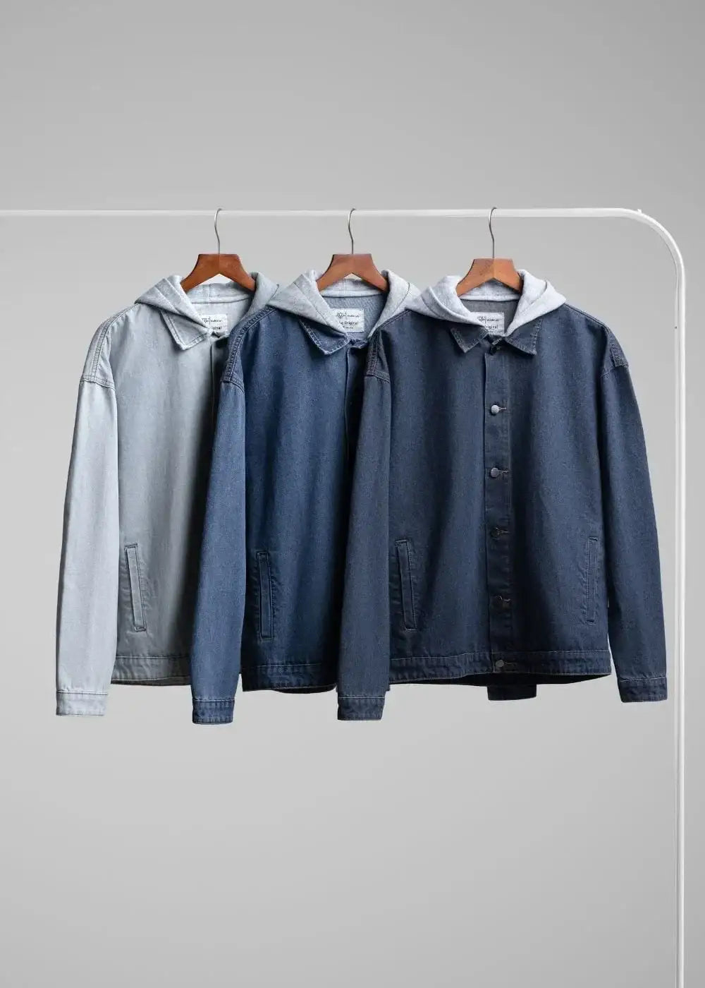 Áo Khoác Jean Phối Nón The Original 039 Xanh Dương - YaMe.vn