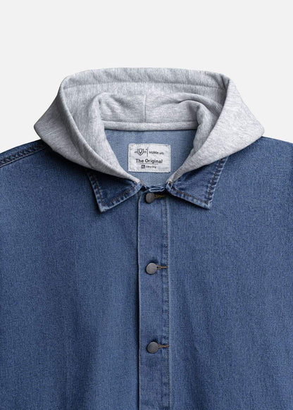 Áo Khoác Jean Phối Nón The Original 039 Xanh Dương - YaMe.vn