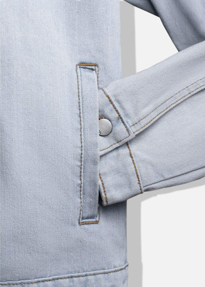 Áo Khoác Jean Phối Nón The Original 039 Xanh Dương Nhạt - YaMe.vn