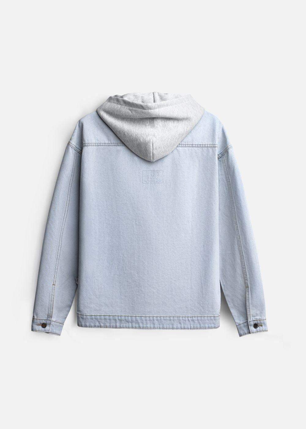 Áo Khoác Jean Phối Nón The Original 039 Xanh Dương Nhạt - YaMe.vn