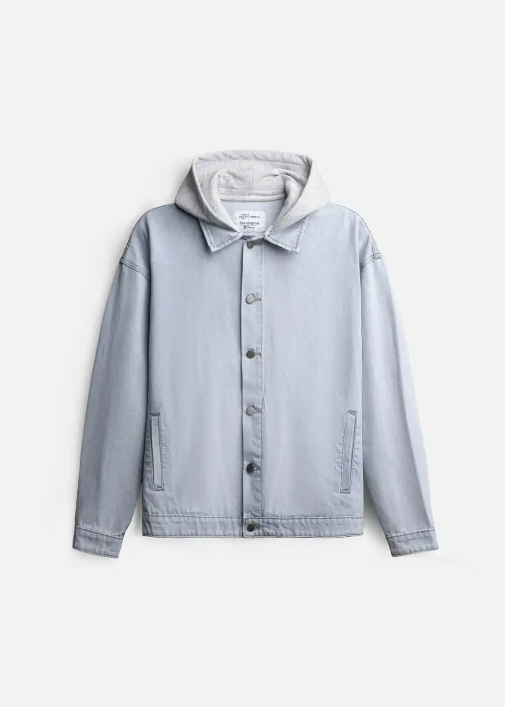 Áo Khoác Jean Phối Nón The Original 039 Xanh Dương Nhạt - YaMe.vn