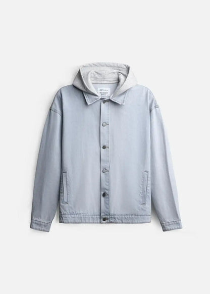 Áo Khoác Jean Phối Nón The Original 039 Xanh Dương Nhạt - YaMe.vn