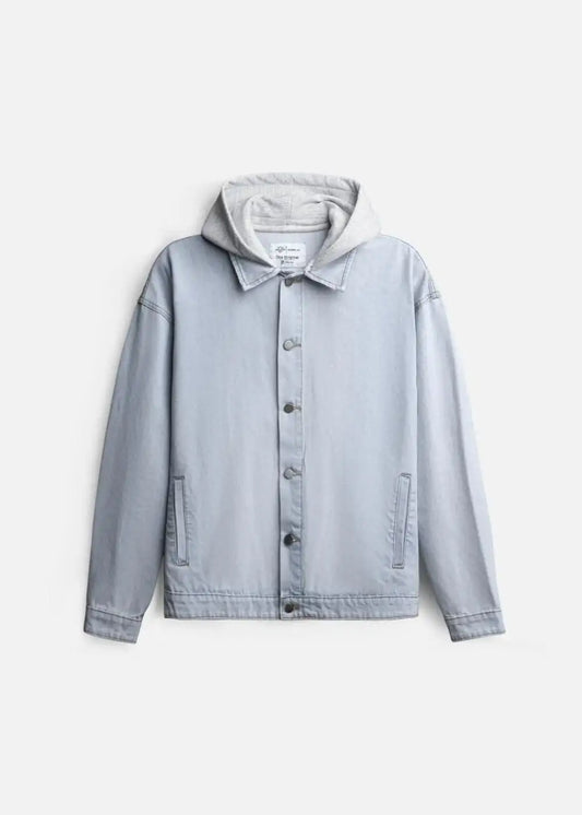 Áo Khoác Jean Phối Nón The Original 039 Xanh Dương Nhạt - YaMe.vn