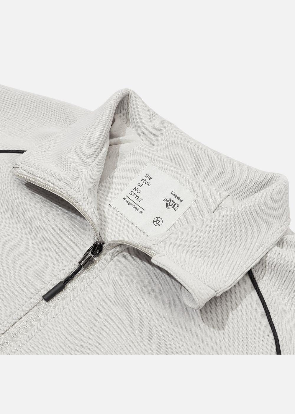 Áo Khoác Bomber Vải Pique Co Giãn No Style M45 Xám Nhạt - YaMe.vn