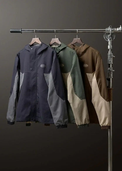 Áo Khoác Gió Phối Màu 2 Lớp Thoáng Khí No Style M52 Xanh Dương Xám - YaMe.vn