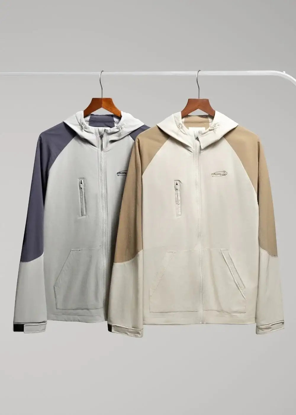 Áo Khoác Gió Co Giãn 2 Lớp No Style M53 Xám Nhạt - YaMe.vn