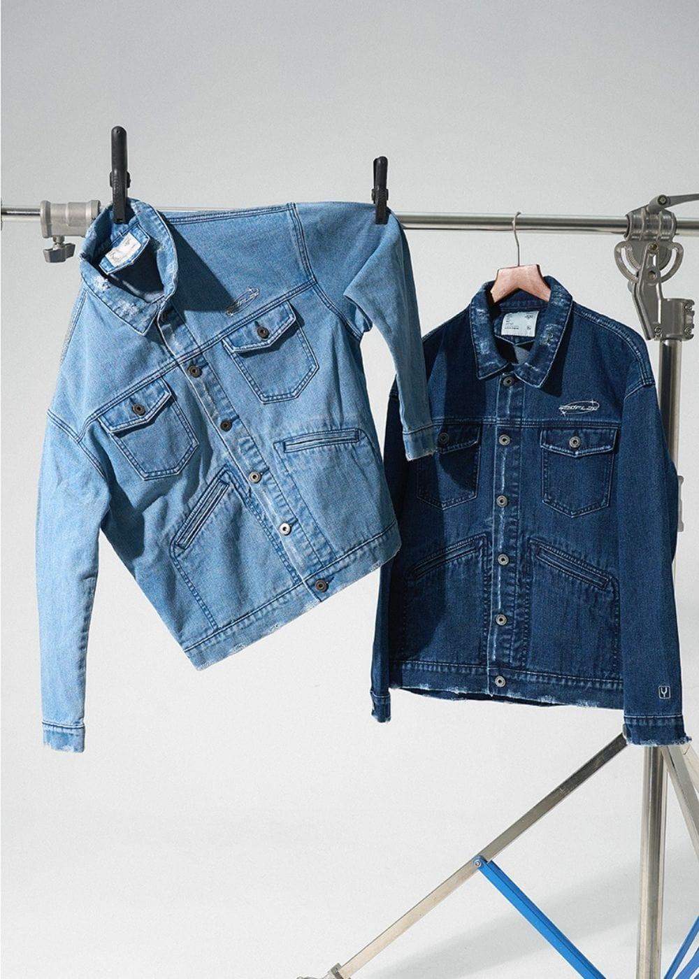Áo Khoác Jeans Wash Rách The Original M069 Xanh Dương - YaMe.vn